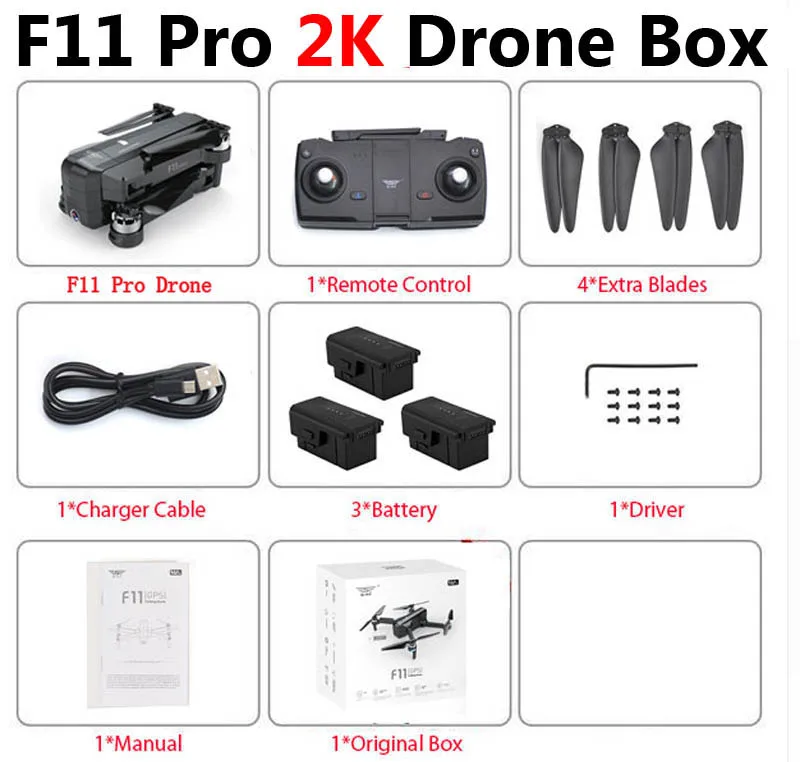 SJRC F11 PRO Профессиональный gps 5G WiFi FPV складной Дрон с камерой 1080P 2K HD бесщеточный RC Квадрокоптер Вертолет игрушка SG906 K1 - Цвет: F11 Pro 2K 3B Box