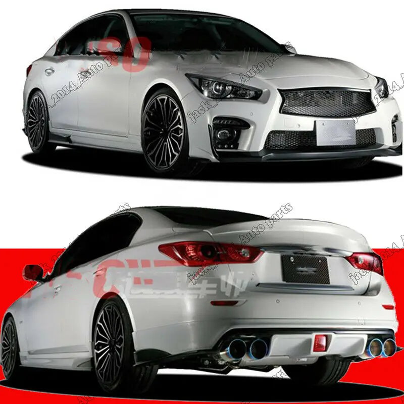 

Fit for 2014 2015 2016 2017 2018 Infiniti Q50 ABS Front Rear Bumper+Rear tail spoiler