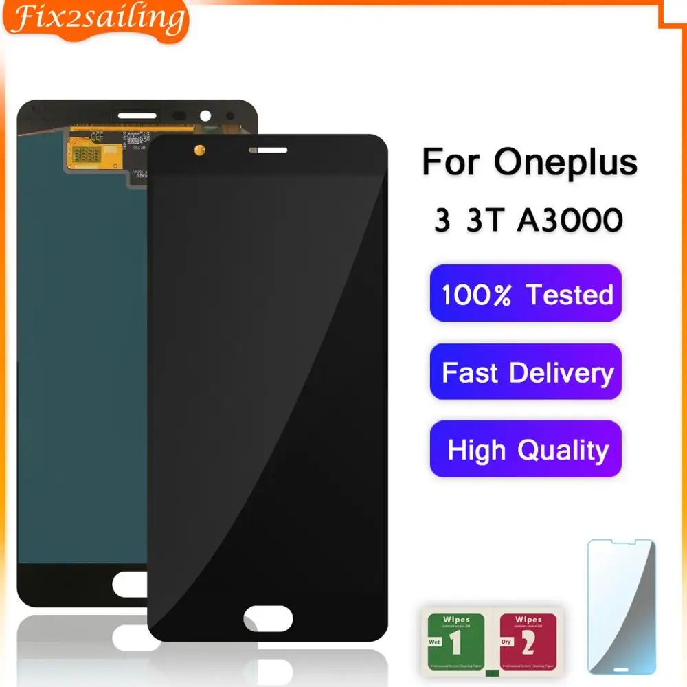 LCD Display For Oneplus 3 3T Touch Screen Digitizer Assembly A3010 A3003 A3000 Replacement Parts | Мобильные телефоны и