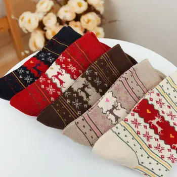 

Women's socks lady christmas gift fashion winter cute wool socks ladies crazy sock female thermal warm animal socks