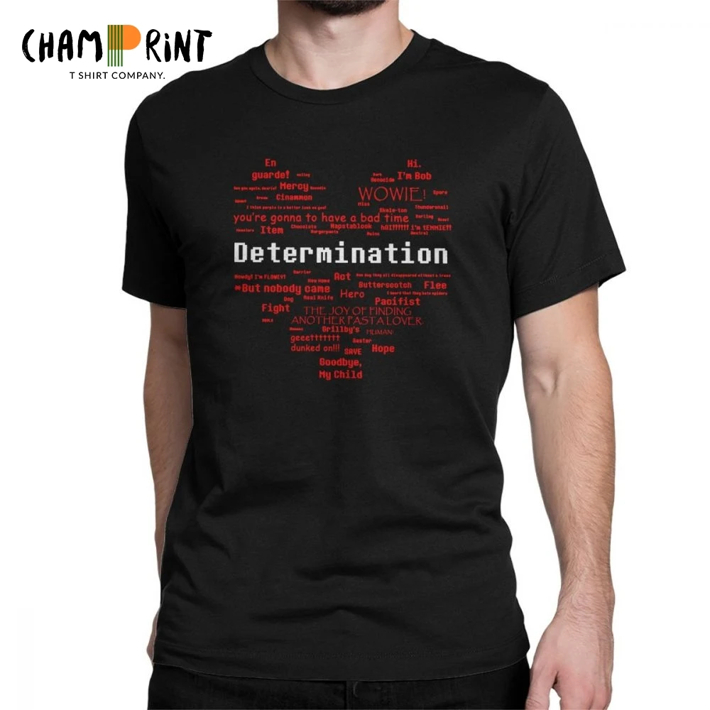 Undertale Men's T Shirt Word Heart Cool Cotton Short Sleeve Tees O Neck T-Shirt Summer Clothes |