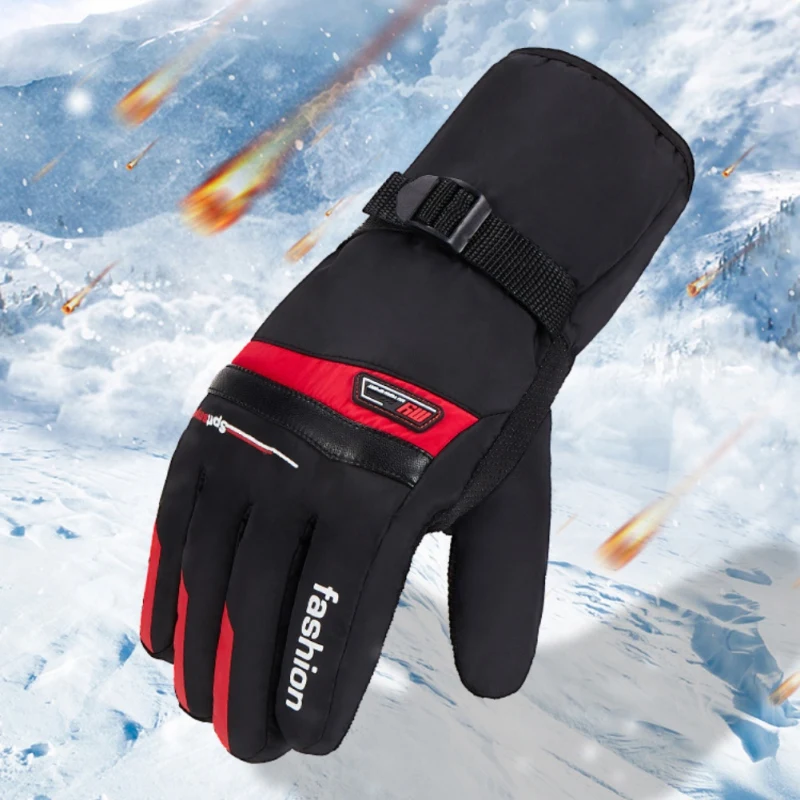 Skiing Unisex Winter Gloves Warm Waterproof Windproof Ski Gloves Fleece Snowboard Gloves Sports Motorcycle Riding Snow Gloves