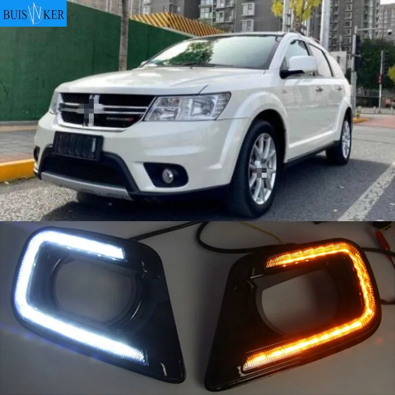 Для FIAT Freemont Dodge путешествие 2014-2016 светодиодный DRL Дневной светильник сигнальная