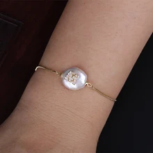 Горячая CZ кубический цирконий золотой браслет 26 Начальная буква натуральные пресноводные жемчужные браслеты для женщин Девушка Имя жемчужные ювелирные изделия