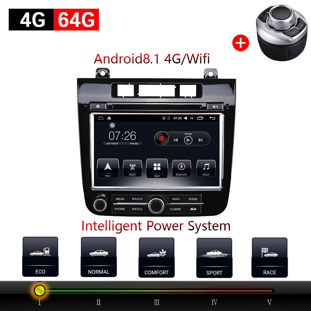 Автомобильный мультимедийный плеер 2 Din Android 8 1 DVD для VW/Volkswagen touareg 2011 2015 &quot4G/32G/64G