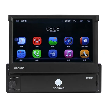 

Car Radio MP5 Bluetooth Android AUX GPS FM Rear View Camera ISO Folded HD USB Telescopic Screen 1din BT 7”