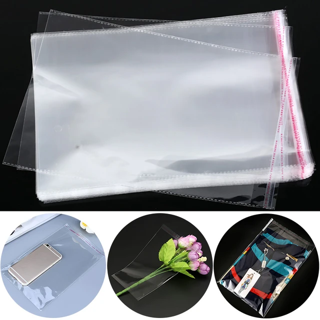 100pcs Transparent Plastic Bags Sealing Small Bags For Jewelry Candy  Packing Resealable Gift Cookie Packaging Bags