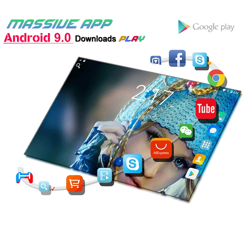 6+128GB Android 9.0 Tablet pc 10.1 inch Octa core 3G/4G LTE smart tablet Phone 1280*800 IPS Dual SI