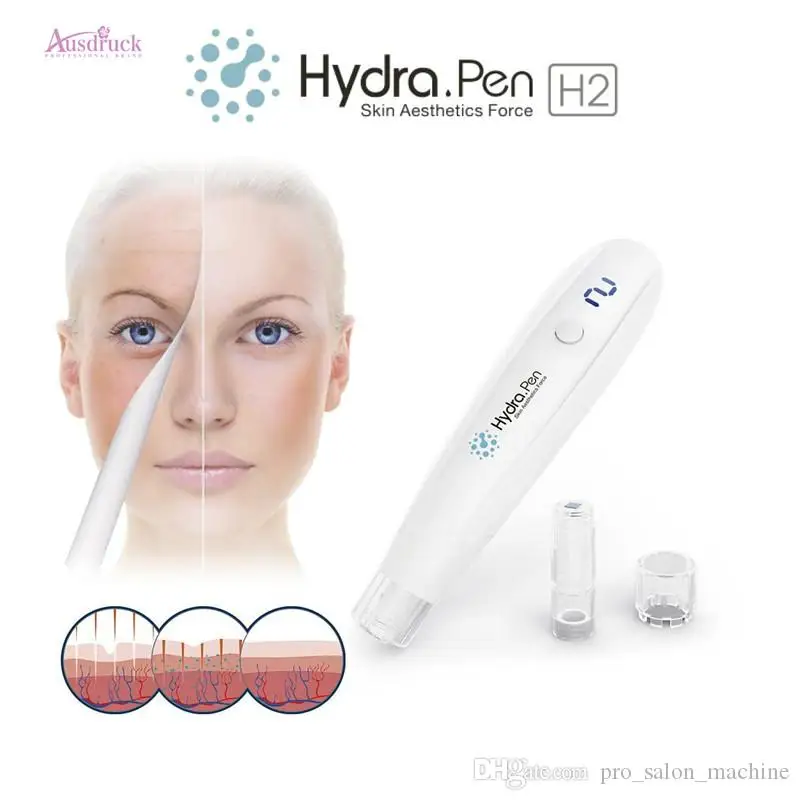

2020 New 2 In 1 H2 Hydra Pen Derma Roller Pen Microneedling with Cartridge Kit Automatic Serum Applicator Device New