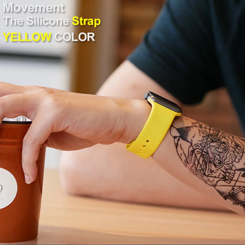 50 шт. силиконовый спортивный ремешок для 38 мм Apple Watch Series 5 4 3 2 42 браслет на запястье