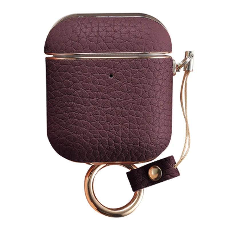 For 1 2 Generation Earphone Cover Leather Protective Cover Litchi Pattern Wireless Headphone Cases