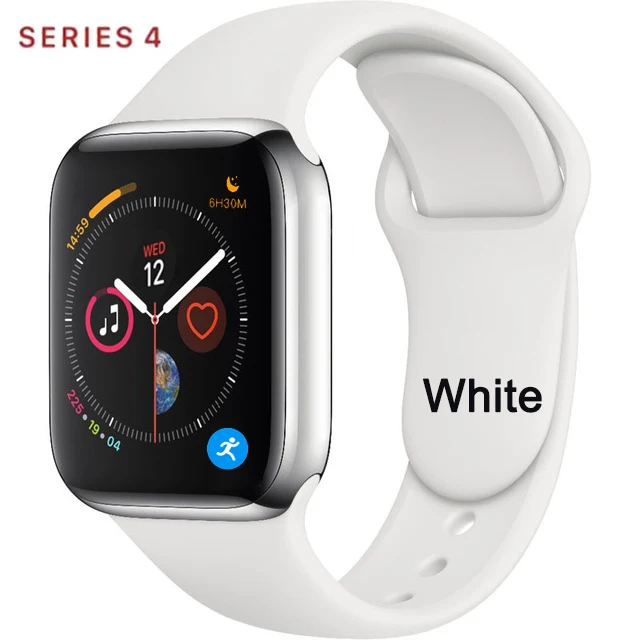 White Скидка 50% на умные часы серии 4 Смарт-часы чехол для Apple iPhone X 8 7 6 Android смартфон монитор сердечного ритма pedometor Smartwatch - Цвет: White