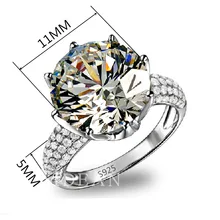 Кристалл от Swarovski кольцо модное Ювелирное кольцо Твердое Серебро 925 пробы для женщин кольца с драгоценными камнями
