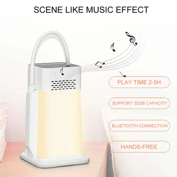 

2 in 1 LED Table Lamp Desk Lamp with Bluetooth Speaker Night Lamp Adjustable Brightness MP3 Player for Outdoor Warm Light
