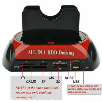 

All In One Dual Ports For 2.5 Inch 3.5 Inch HDD Docking Station SATA USB 2.0 To IDE SATA Hard Disk Dock 480mbps Hard Disk Dock