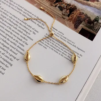 

MLKENLY Hollow Conch Shell Bracelet for Women Light Luxury Bracelet 925 Sterling Silver Golden Bracelet Holiday gift