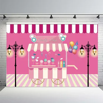 

Background Photography Candy Shop Photography Backdrop Sweet Bar Birthday Photo Background Pink Vinyl Photo Booth Props