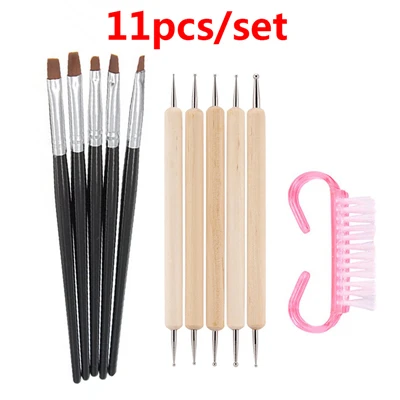 Style 19 Кисти для маникюра, кисти для ногтей, Раскрашивание, градиентные Стразы, ручка для чистки, инструменты для дизайна ногтей - Цвет: Style 19