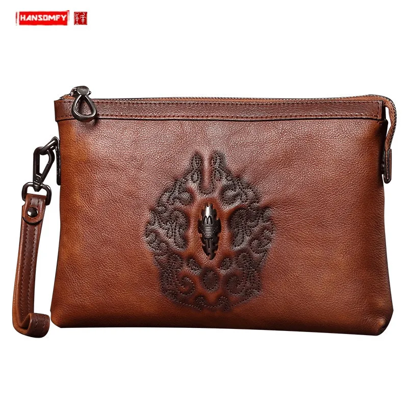 men's small leather clutch bag