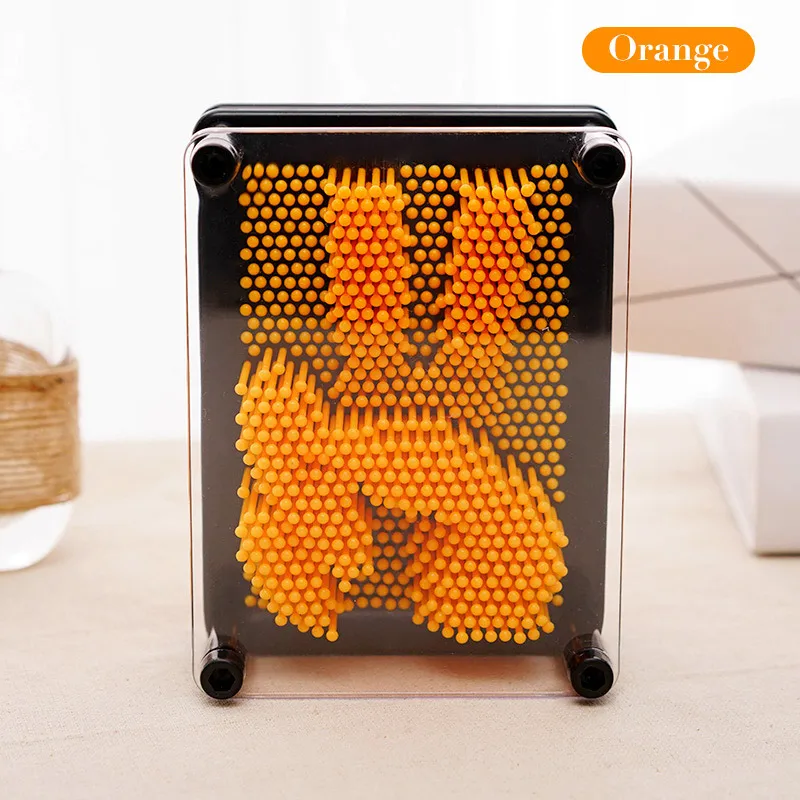 Оранжевый Pin Art 3D Скульптура Игла DIY резьба Форма Настольная игрушка украшение Hogar дом декоративные украшения для дома SM - Цвет: Оранжевый