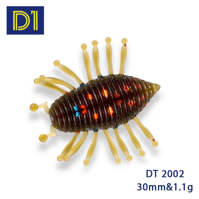 

D1 Silicone Fishing Lure larva worm soft lure floating 30mm/1.1g Hollow body Quality Plastic Bait Worm Swimbait for trout perch