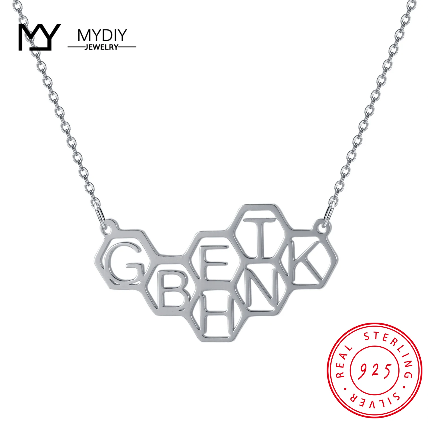 925 Sterling Silver Custom LOGO Name Necklace Fashion Chain Necklace Jewelry Custom Name For Best Friend MYDIY 2021 Trend custom key chain keychain gift for women friend stainless steele original keychains new fashion keyring men gift fashion jewelry