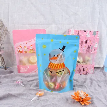 

50PCS/lot Creative Santa Claus Drawstring Christmas Gift Bag Christmas Apple candy biscuits small toys gift Storage bag