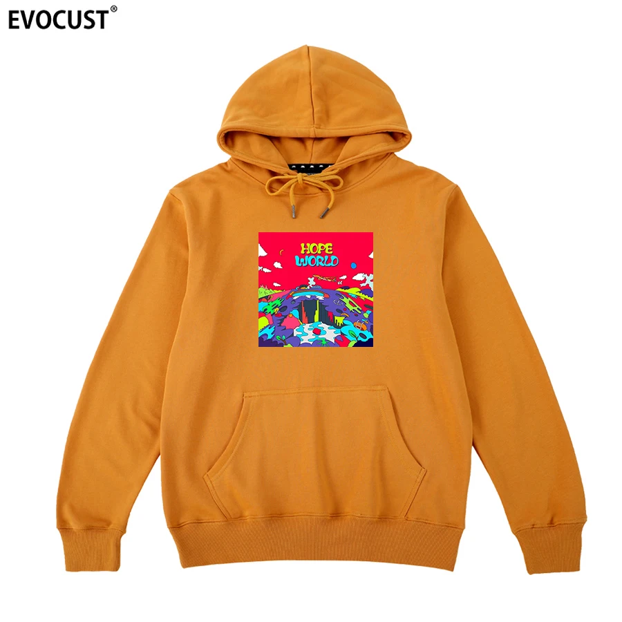 Hope World Graphic fans мужские толстовки с капюшоном женские унисекс из чесаного хлопка - Цвет: Caramel yellow