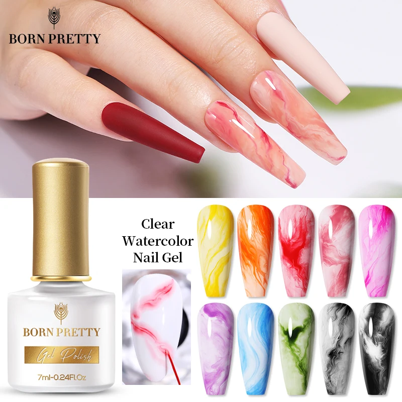 BORN PRETTY 7 мл акварельный гель для ногтей прозрачный градиентный эффект