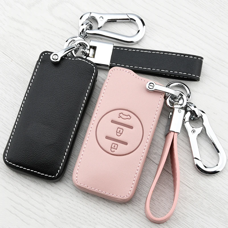 

New Leather 3 buttons Car Remote Key Cover Case Shell For Chery Tiggo 8 Arrizo 5 Pro Gx 5x eQ7 Chery Tiggo 7 Pro 2020 Accessorie