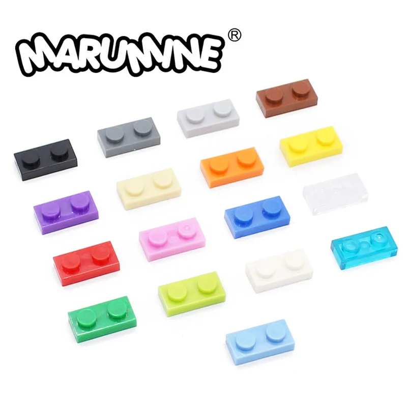 MARUMINE-Placa de bloques clásicos de 1x2 para niños, 300 Uds., accesorios de bloques de construcción, piezas a granel, juguetes de Ladrillos educativos para desarrollo