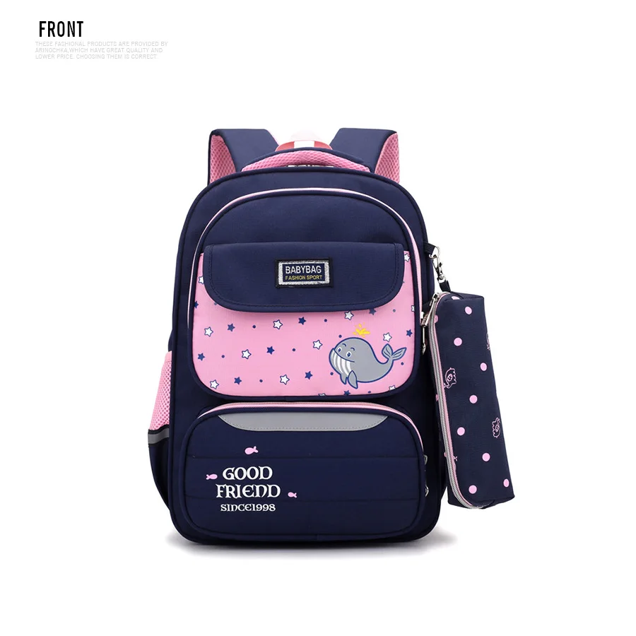 Mochila Escolar детские школьные сумки с мультяшным принтом со светоотражающими полосками рюкзак для девочек Оксфорд начальной школы Студенческие рюкзаки