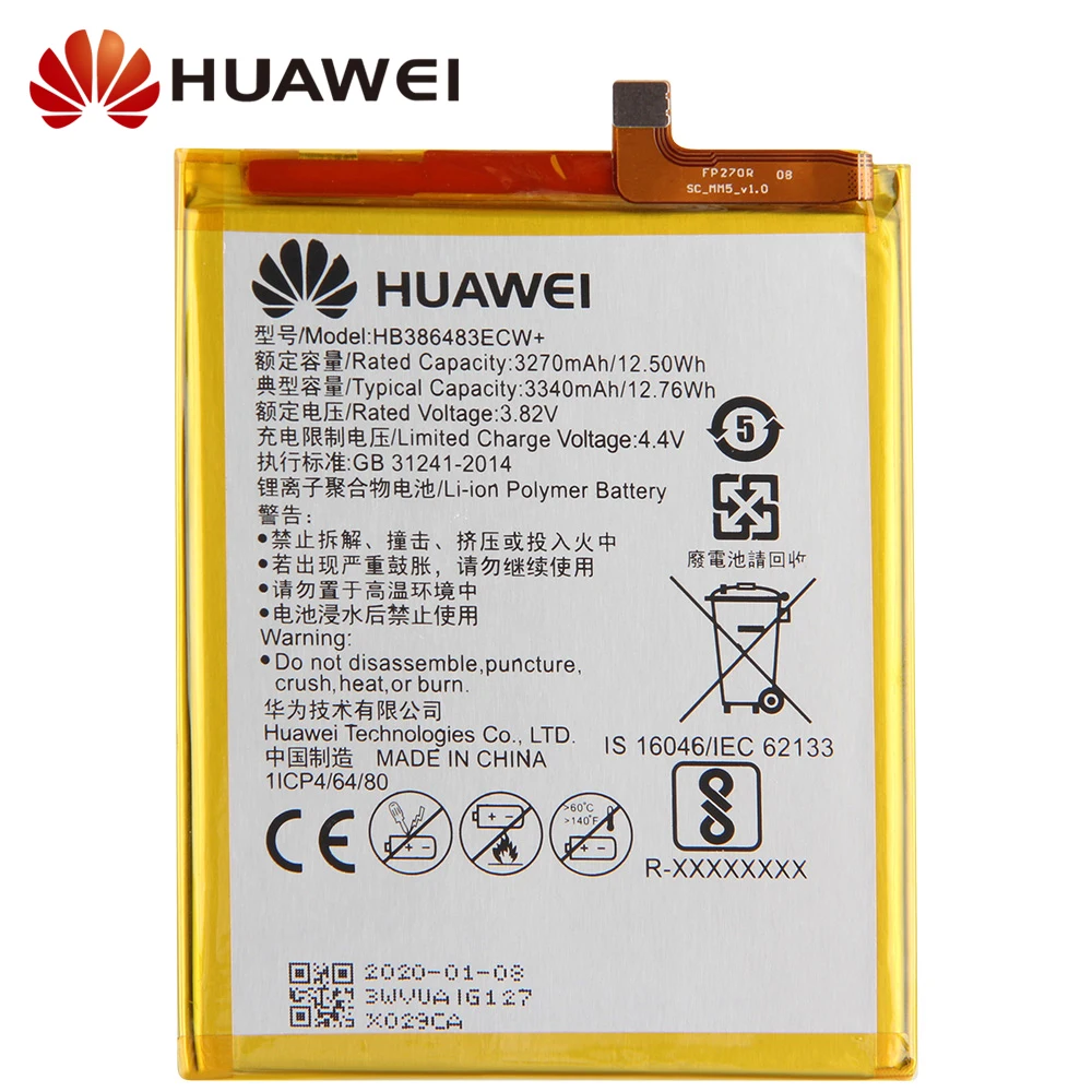 Huawei оригинальная запасная батарея HB386483ECW для G9 Plus Honor 6X Maimang 5 MLA AL00 AL10 G9Plus 3340
