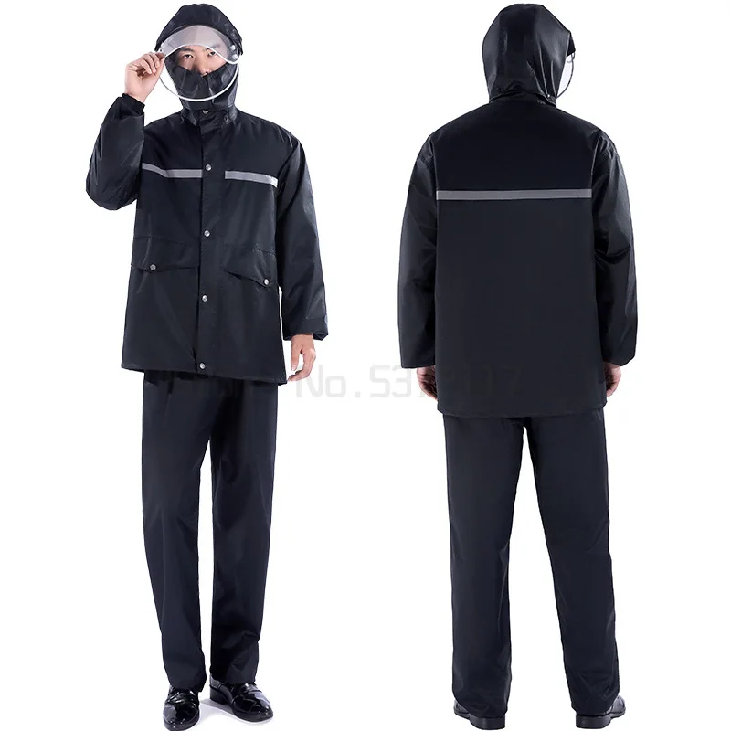 Waterproof Thick Raincoat Suit Jacket Pants PVC Motorcycle Men Women Poncho Traje Lluvia Moto Rainwear Rain Gear AD50RC | Дом и сад