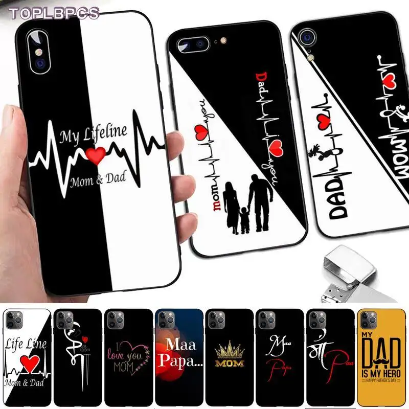 Чехол для телефона с надписью I Love Mom And Dad iphone 13 8 7 6 6S Plus X 5S SE 2020 XR 11 12 pro XS MAX |