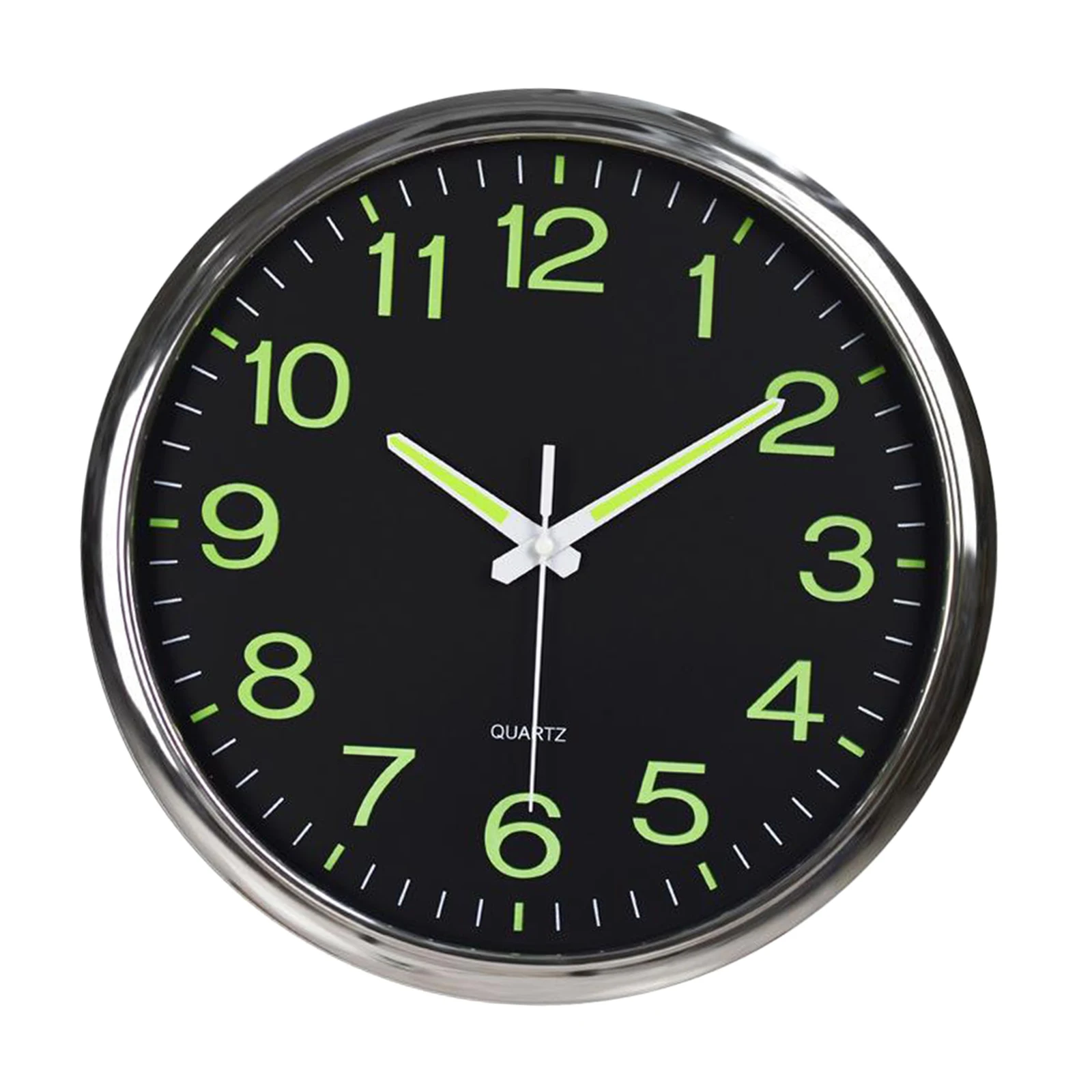 12'' Luminous Wall Clock Glow In The Dark Silent Quartz Night Light Home Office