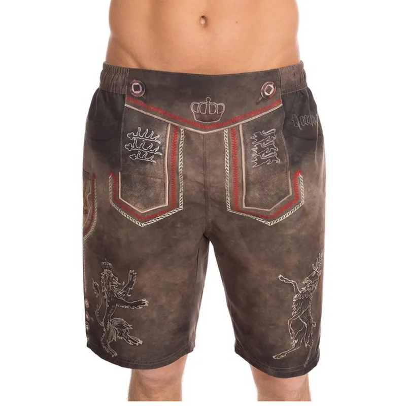 Homme летние Pantalon Corto Hombre Oktoberfest мужские шорты винтажные пляжные шорты свободного кроя шорты-карго шорты с принтом и эластичной резинкой на талии