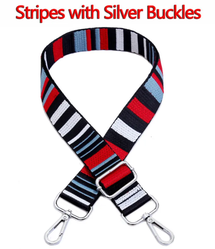 Silver Stripes 4 металлических цвета! DIY 140 см Регулируемая Сумочка, ремни для сумок шириной 3,8 см Замена Красочные ремни на плечо, ремни для сумок - Цвет: Silver Stripes