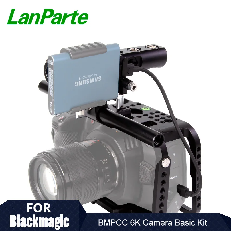 Lanparte быстросъемный BMPCC 6K / 4K клетка для камеры с Manfortto 501 пластина Blackmagic карманные