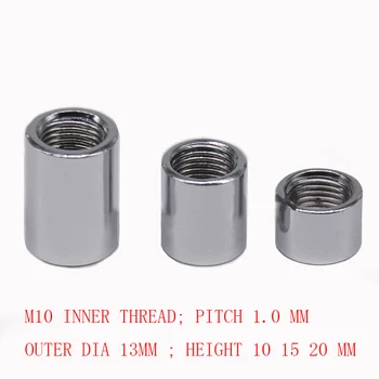 

M10 Steel hollow nut female thread tube screw bolt , pitch 1.0 fine thread mm LED light fastener desk table lamp ceilling light
