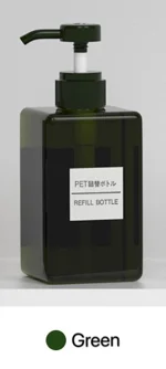 450ml Green 250 мл 400 мл петг тетрагональная эмульсионная бутылка пресс для ванны бутылка для шампуня Косметика бутылка для розлива этикетка наклейка - Цвет: 450ml Green