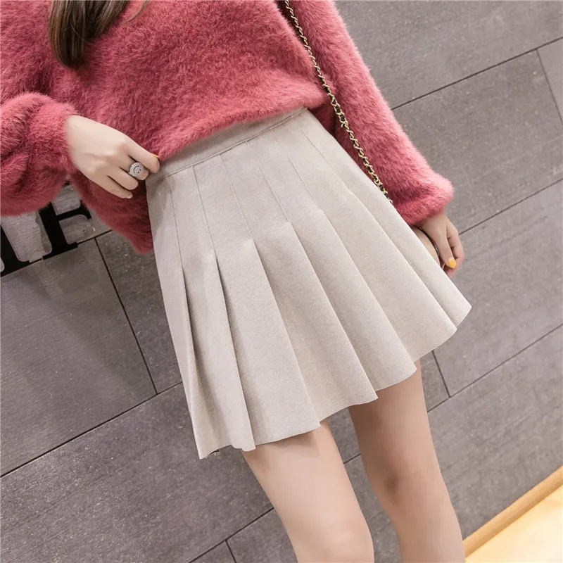 Women Skirt Preppy Style High Waist Chic Stitching Skirts Winter short Pleated Skirt Women Cute Sweet Girls Dance Skirts