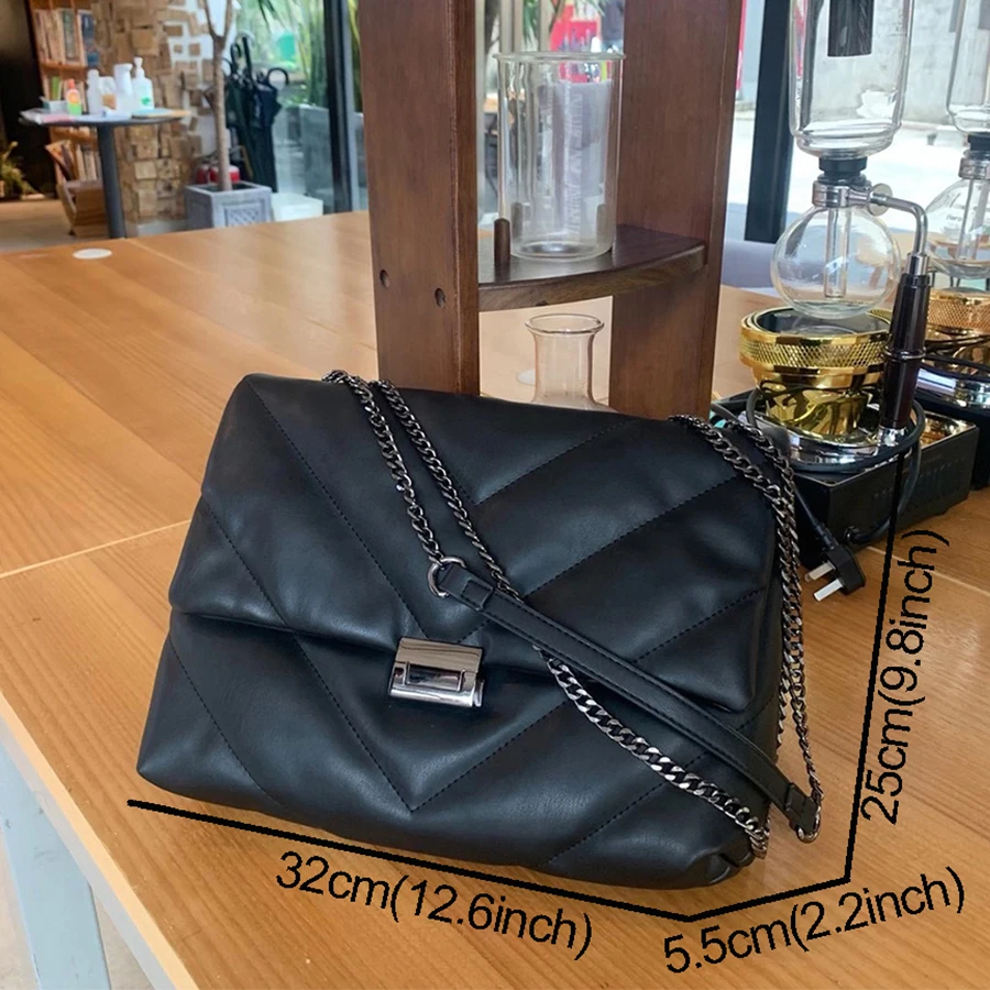 Big Chain Tote Women Shoulder Bag Fashion Large Capacity Messenger Bags for Women 2020 Solid Color Crossbody Bag Women's Bags