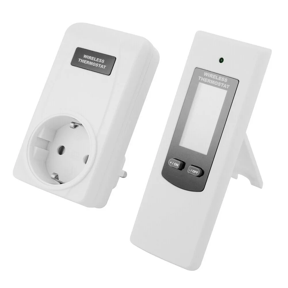 Wireless Thermostat RF Plug Digital Infrared Heating Temperature Sensor Controller L9#2
