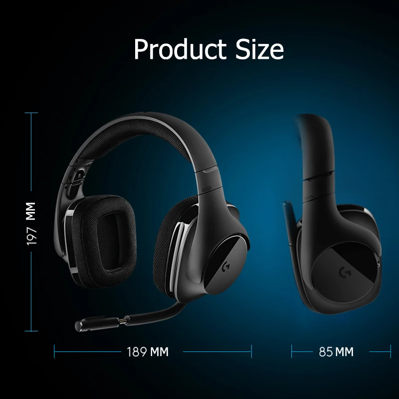 LOGITECH-G533ゲーミングヘッドセット,7.1度のサラウンドサウンド ...