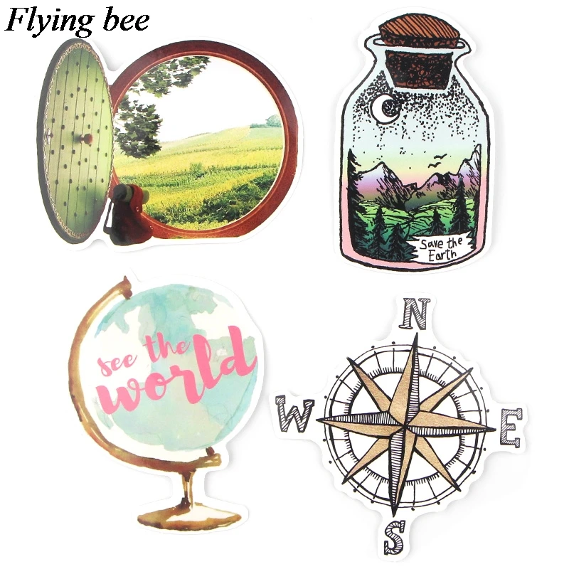 Flyingbee 67 шт. наклейки на туристическую тему для улицы, для багажа, ноутбука, скейтборда, автомобиля, мотоцикла, велосипеда, наклейки X0561