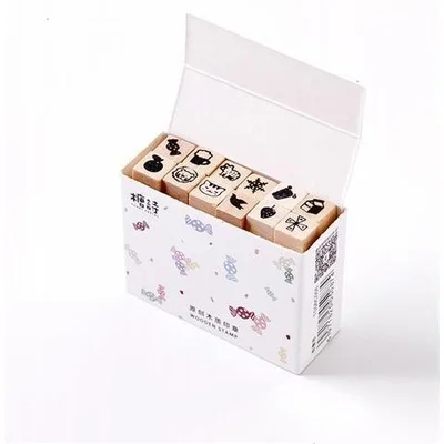 AngelHere Store 12 шт./компл. надпись уплотнение деревянная резиновая печать для дневника поставки украшения многофункциональная ручка материал - Цвет: Daily