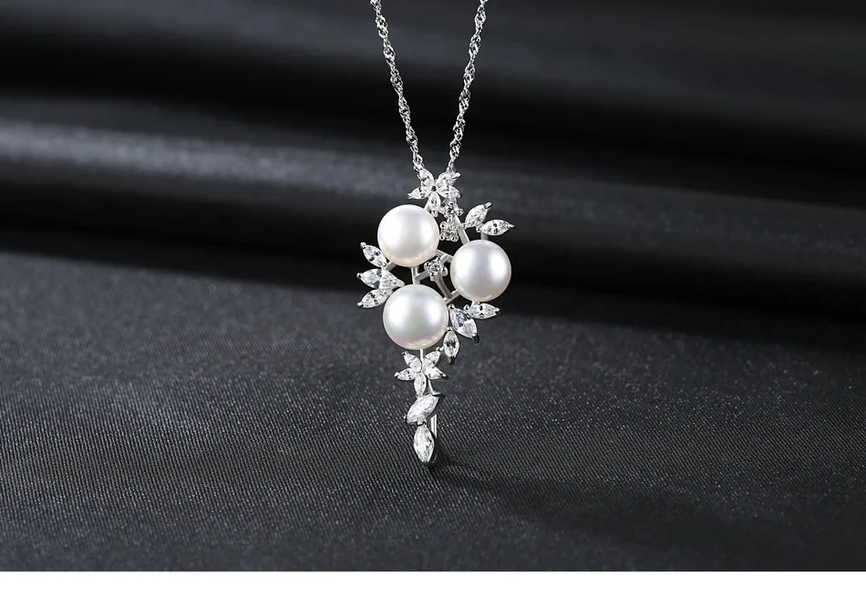 

S925 sterling silver necklace pendant freshwater pearl boutique jewelry clavicle accessories JSG14