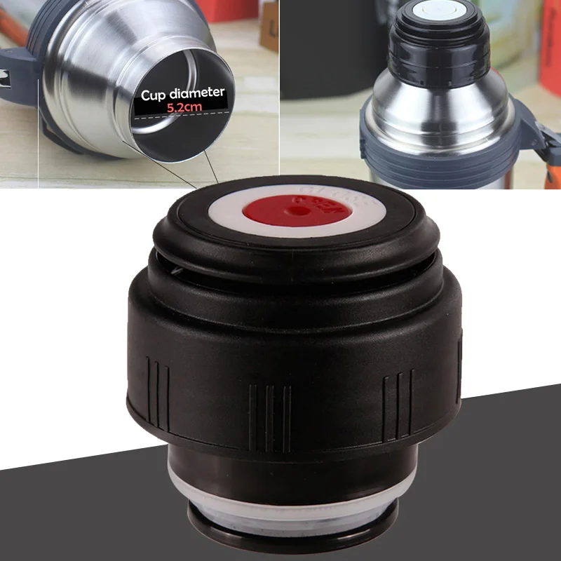 

4.5cm/5.2cm Vacuum Flask Lid Thermos Bottle Cap Stopper Travel Cup Replacement Cover for Thermos Cup Export Bottle Cap Black