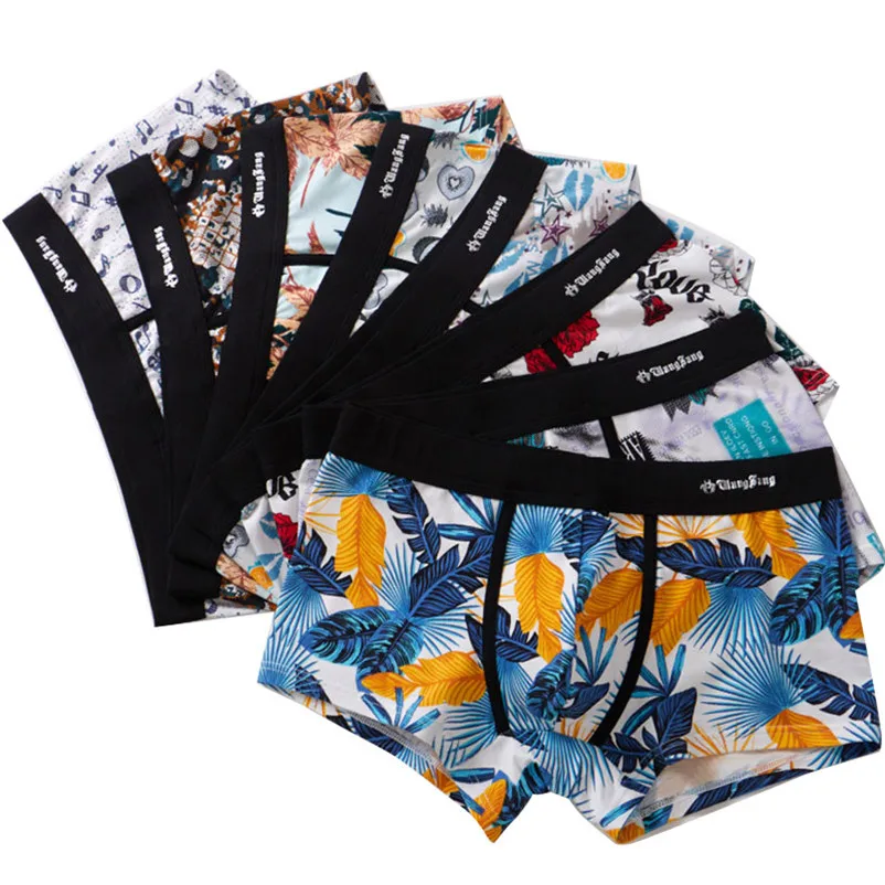 

3pcs/lot Men' underwear boxers Cotton Boxers Man Underwear Comfortable and breathable Print Male Boxers